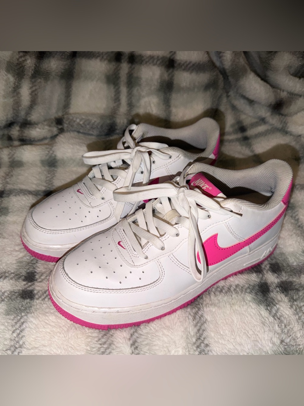 Nike Air Force 1 Low White & Hot Pink (w/ Mini Swoosh)